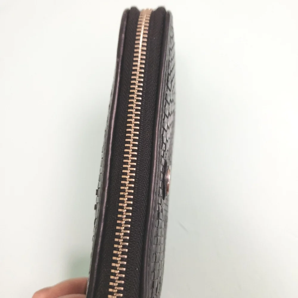 Tory Burch Black Woven Zip-Around Wallet